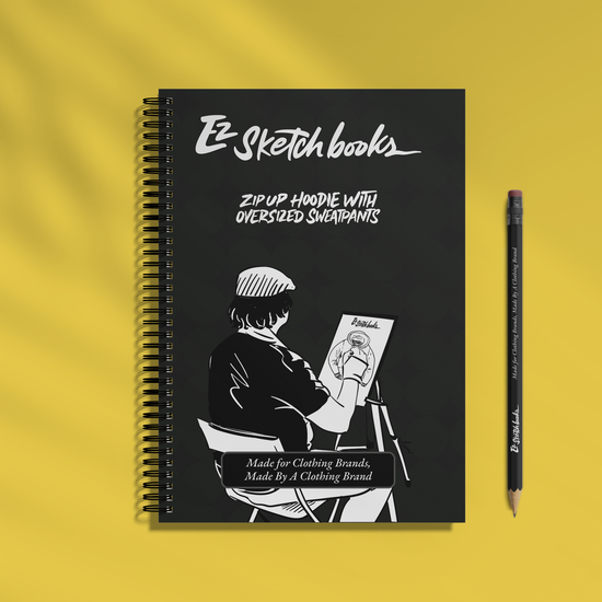 Zip Up Hoodie with Oversized Sweatpants EZ Sketchbook