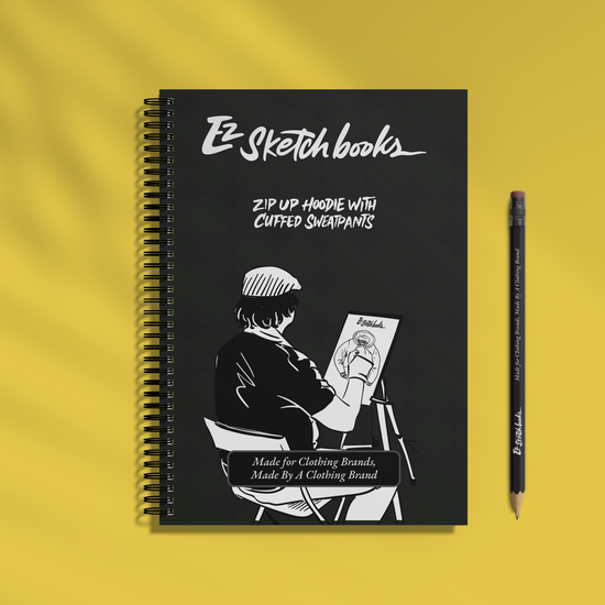 Zip Up Hoodie with Cuffed Sweatpants EZ Sketchbook