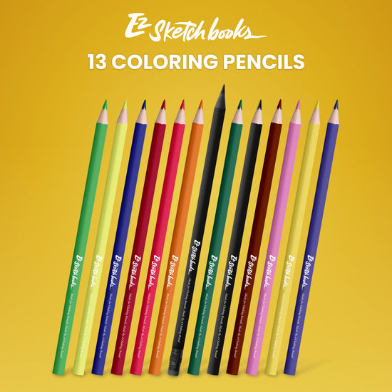 Ez Coloring Pencils - 13 Coloring Pencils Included
